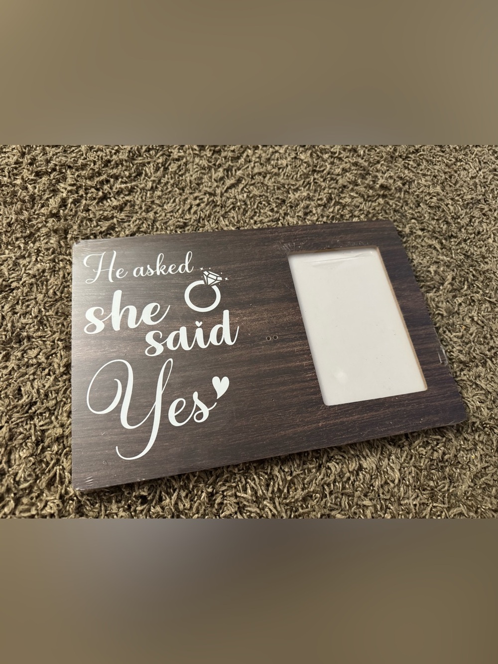 Woodgrain 'She Said Yes' Picture Frame - Brown